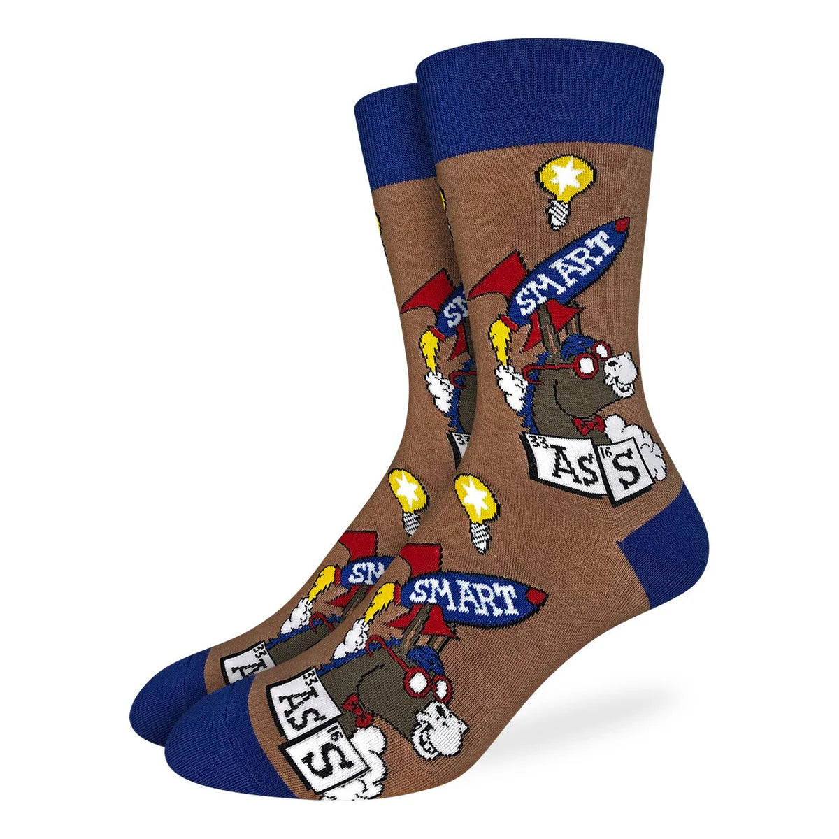 Extra Savings "Smart Ass" Cotton Crew Socks by Good Luck (Large)