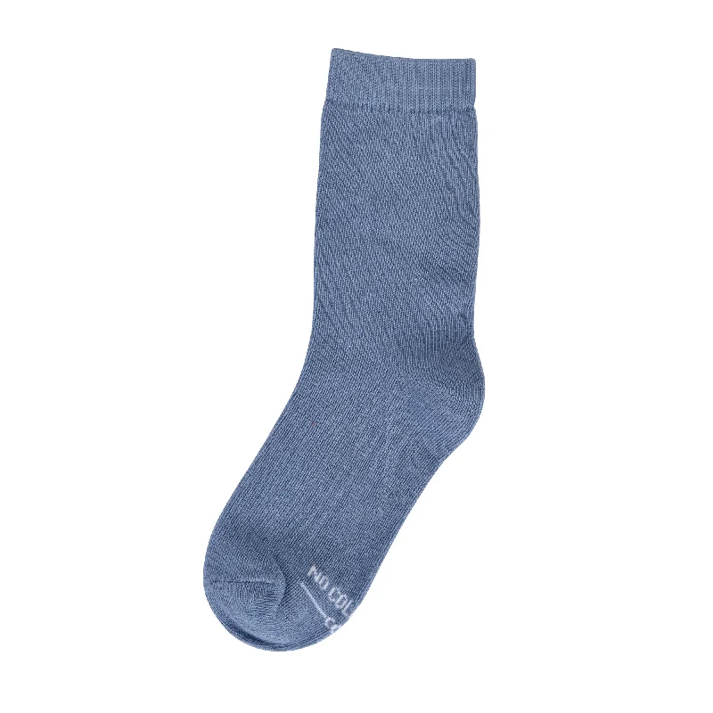 Weekend Discounts to Delight Solid Dusty Blue Kids Socks