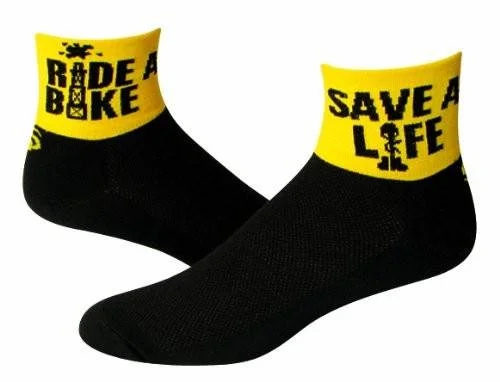 Celebrate the Weekend with Discounts SOS Ride a Bike - Save a Life Socks