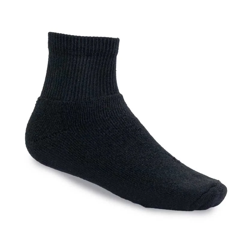 Special Discount Stone Peak Youth Quarter Crew Sport Socks - Black 3 pack