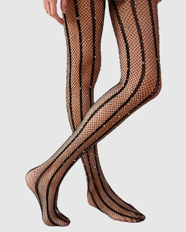 Quick Sale Strobed Glitter Fishnet Tights