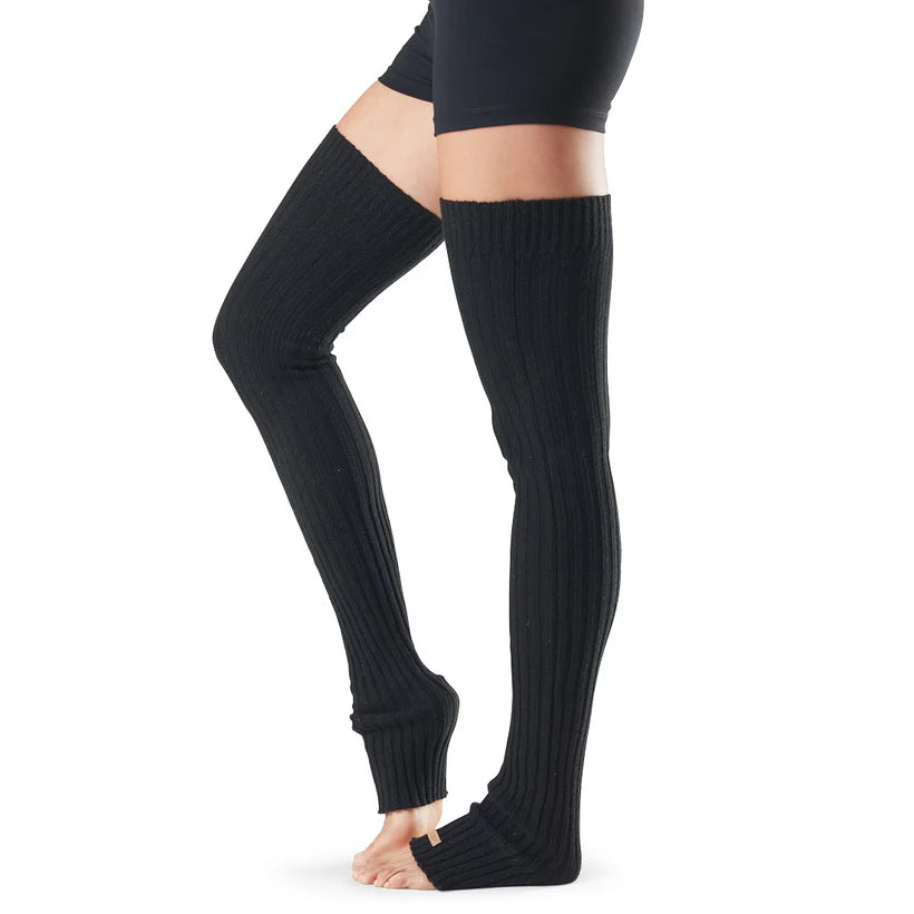Online Exclusive TOESOX Leg Warmers Thigh High - Black
