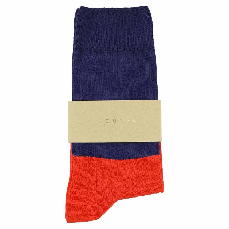 Weekend Deals That Wow Women Block Socks - Blue / Orange