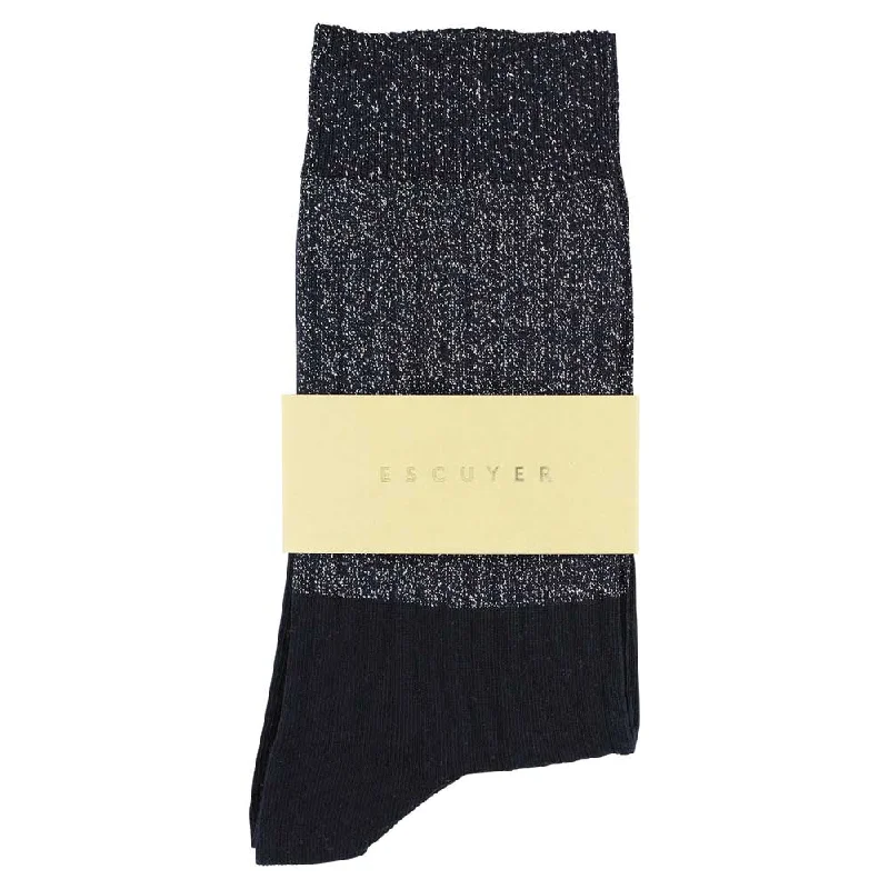 Weekend Specials to Indulge In Lurex Block Socks - Silver  / Blue