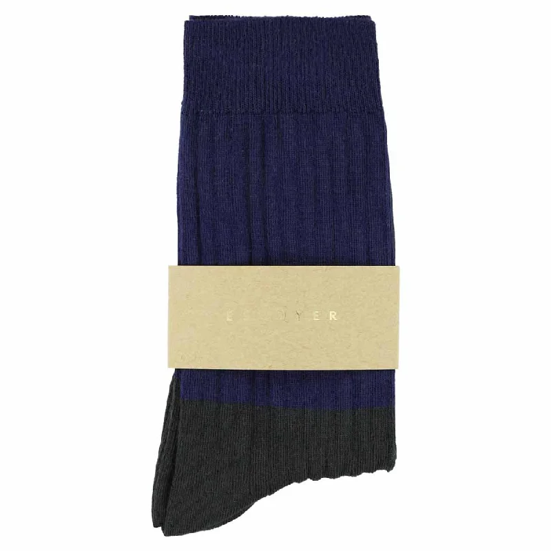 Weekend Bargains to Snag Women Block Socks - Navy / Anthracite