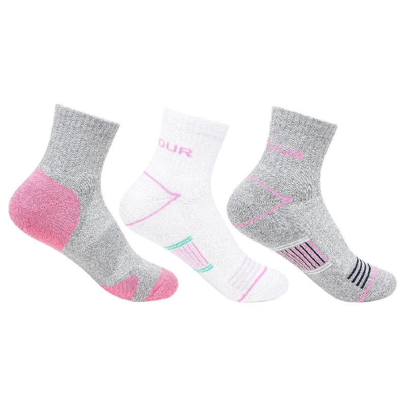 Weekend Offers That Shine Women Multicolored Cushioned Ankle- Length  Sports Socks -Pack Of 3