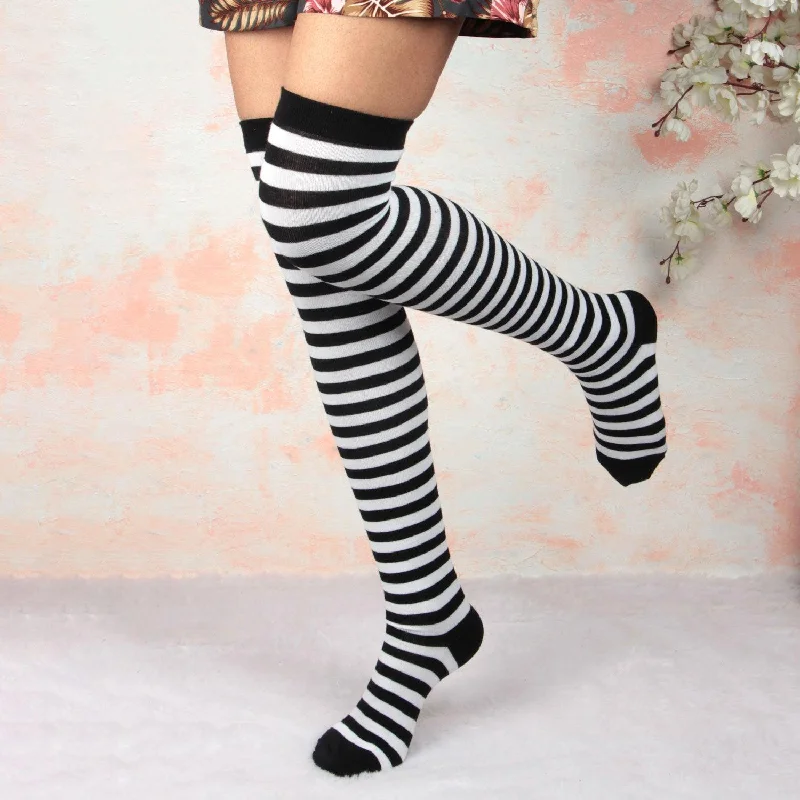 Reduced Price Knee High Socks - Monochrome Striper Edition