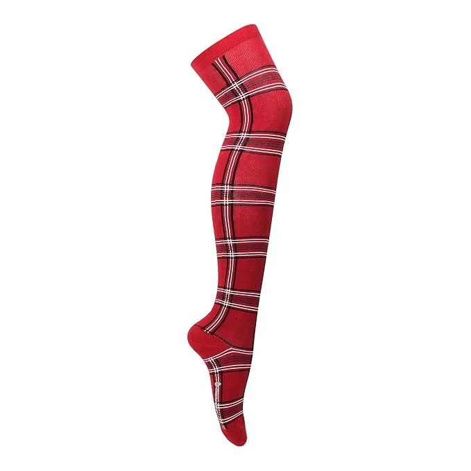 Instant Deal Knee High Socks - Red Tartan Edition