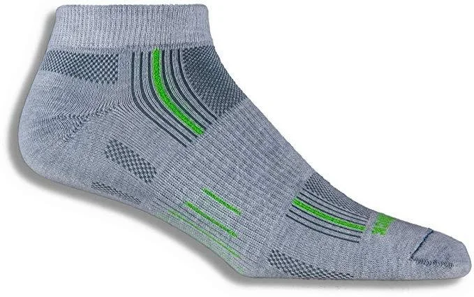 The Best Prices WrightSock Men's Stride Lo Single Pack, Lite Grey/Green Stripe, Small