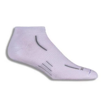 Year-End Sale WrightSock Men's Stride Lo Single Pack, White/Grey Stripe (Small)