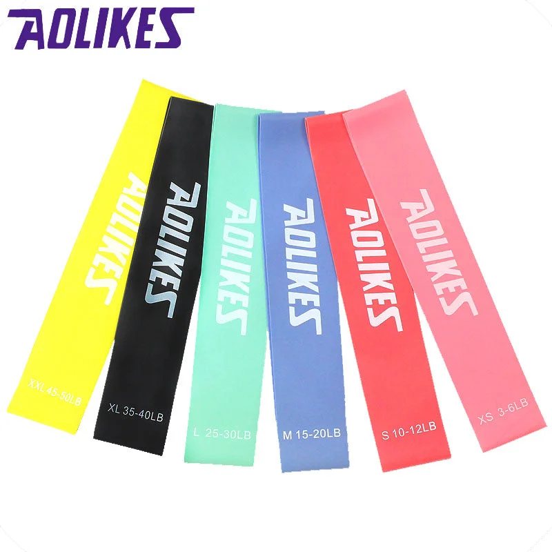 6 Shaped Fitness Elastic Rubber Loop Pull Rope Sports Stretch belt yoga rop Tension Leg Harness Yoga rope Pilates Fitness Belt