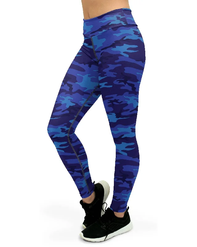 Blue Camo Yoga Pants