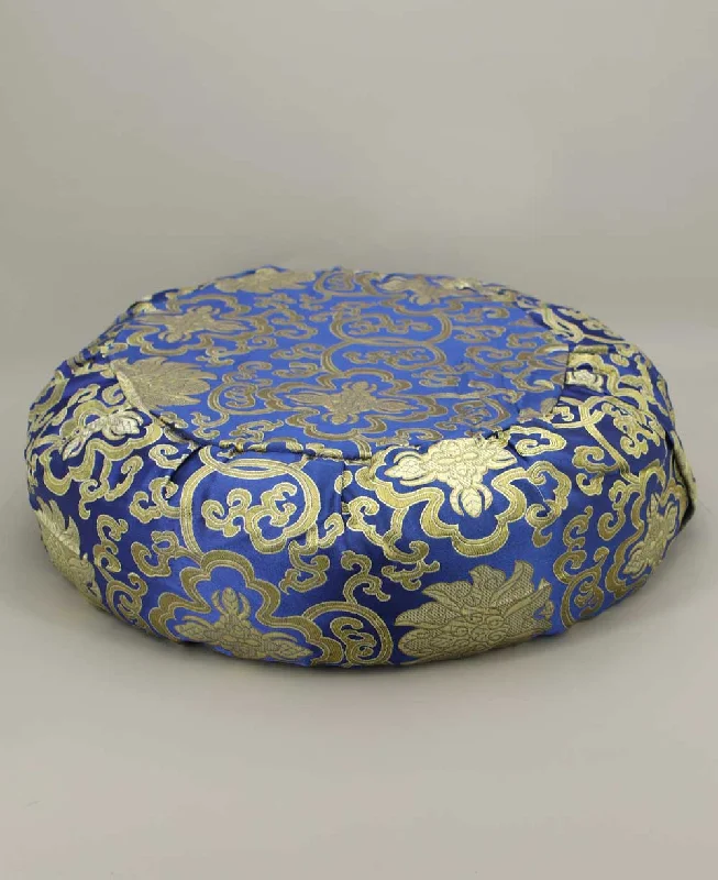 Brocade Zafu Cushion in Royal Blue