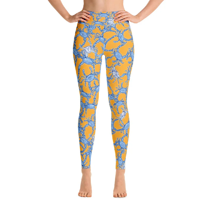 Bushel of Crabs Yoga Leggings in Orange