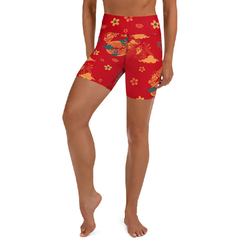 Chinese Dragon Yoga Shorts