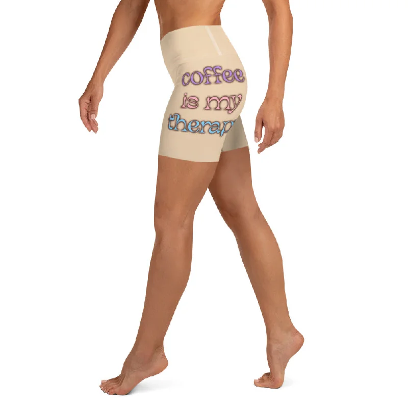 Coffee Is My Therapy Yoga Shorts