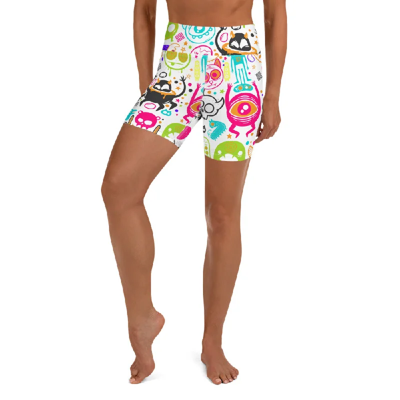 Colorful Doodles Yoga Shorts