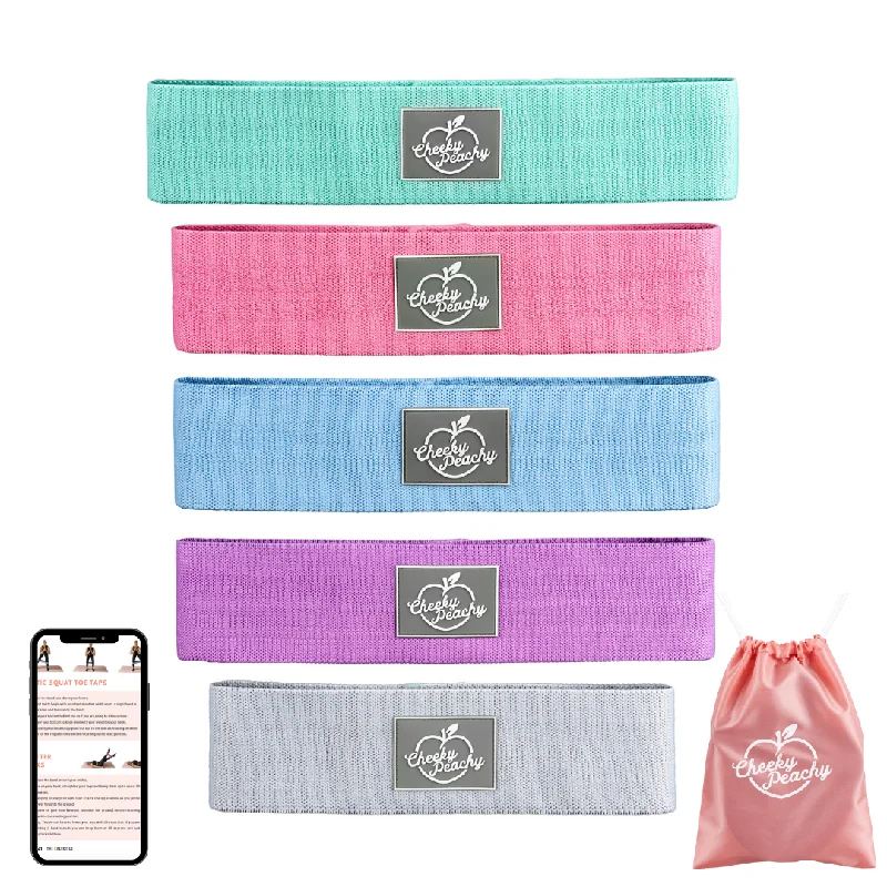 Ultimate Value Fabric Resistance Booty Band Bundle (Gym & Home Workouts) + FREE Workout eBook - Get The Whole Fabric Band Range