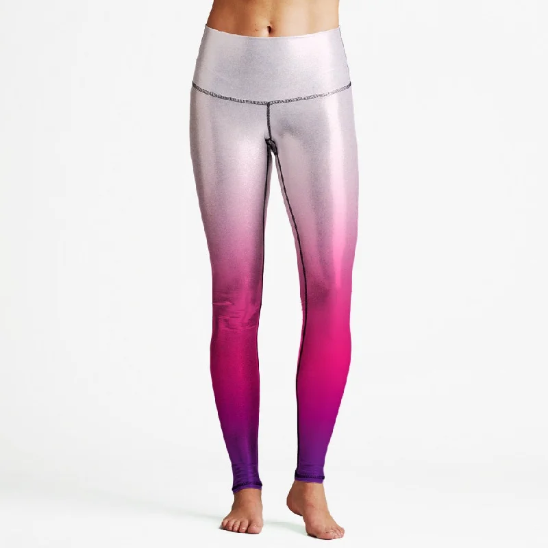 Pink Gradient Foil High Waist Womens Yoga Leggings