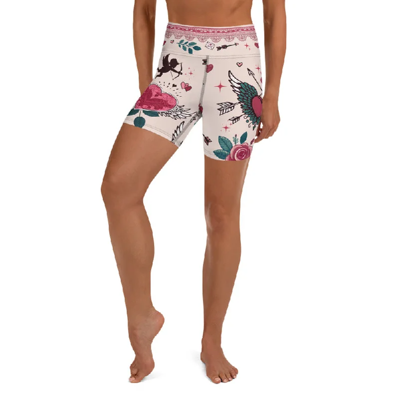 Cute Valentine Yoga Shorts