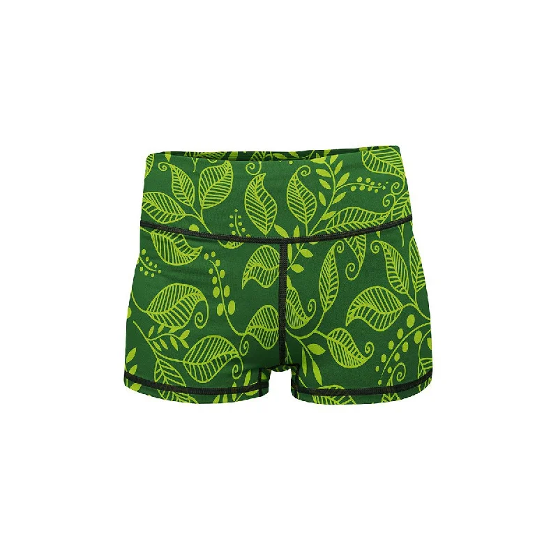 Green Leaf Yoga Shorts