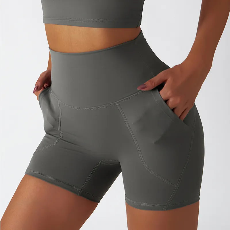 Grey yoga shorts