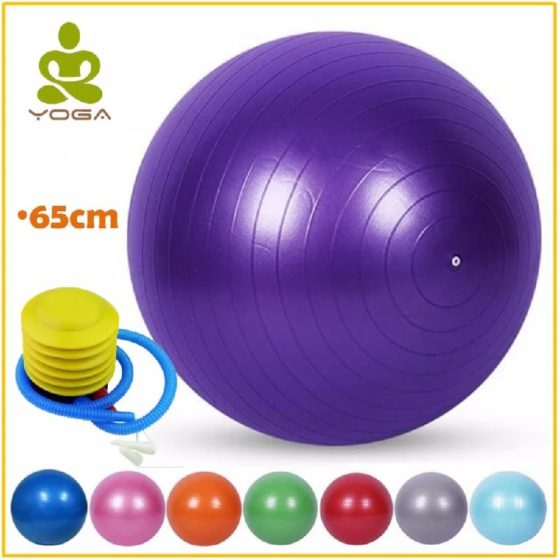 Hiah Quality Explosion-proof 65cm Yoga Balls Bola Pilates Massage Fitness Gym Balance Fitball Exercise Pilates Workout with Pump