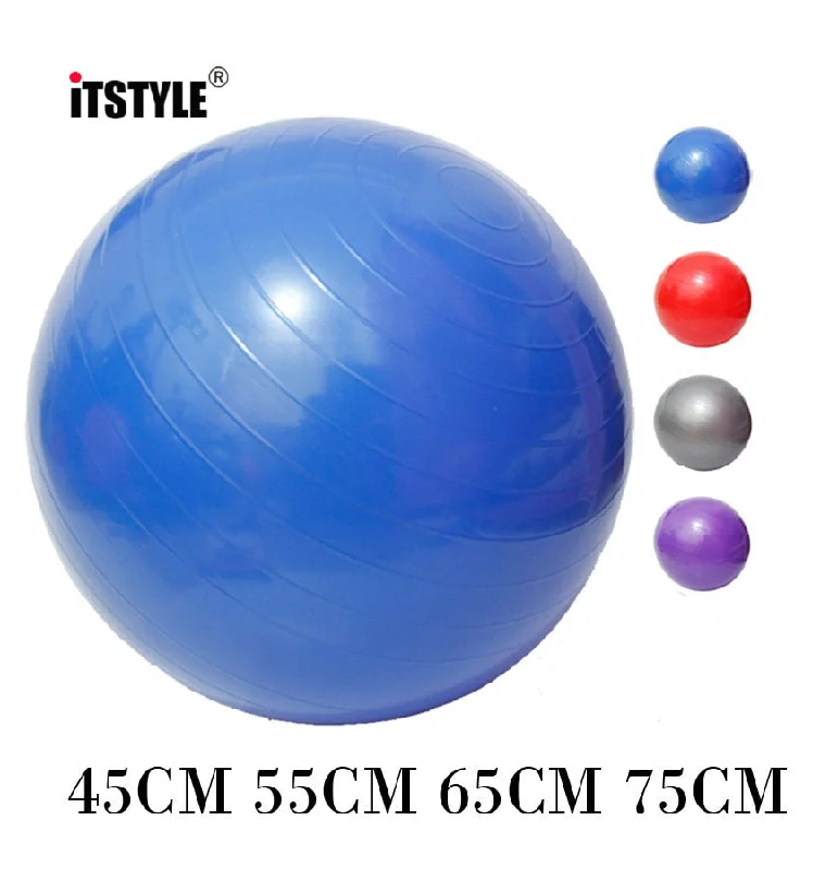 ITSTYLE Sports Yoga Balls Bola Pilates Fitness Gym Balance Fitball Exercise Pilates Workout Massage Ball 45cm 55cm 65cm 75cm