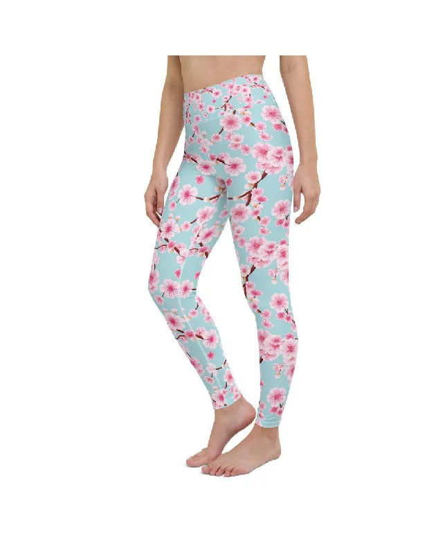 Japanese Cherry Blossom Yoga Pants