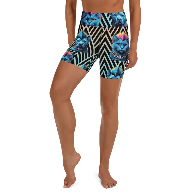 Mohawk Cats & Dogs Yoga Shorts