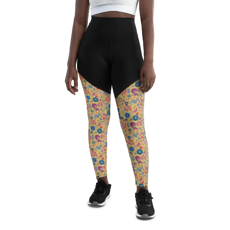 Mustard Paisley Sports Leggings