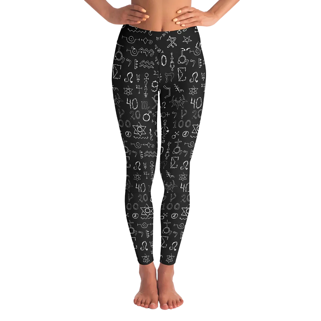 MYSTIC SYMBOLS YOGA LEGGINGS WITH POCKET – SACRED DESIGN