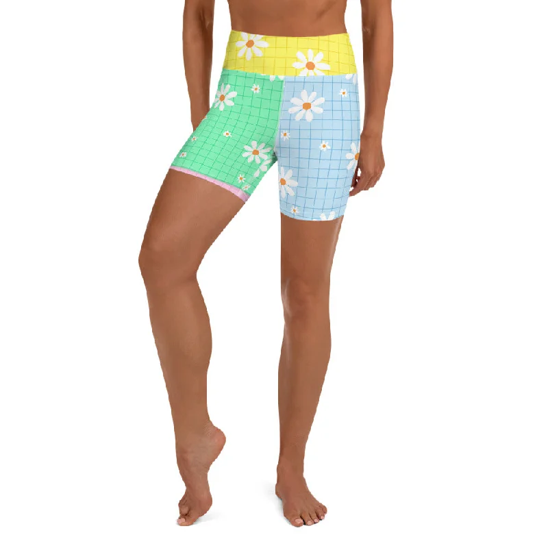 Pastel Patches Yoga Shorts