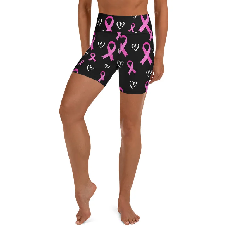 Pink Ribbon Yoga Shorts