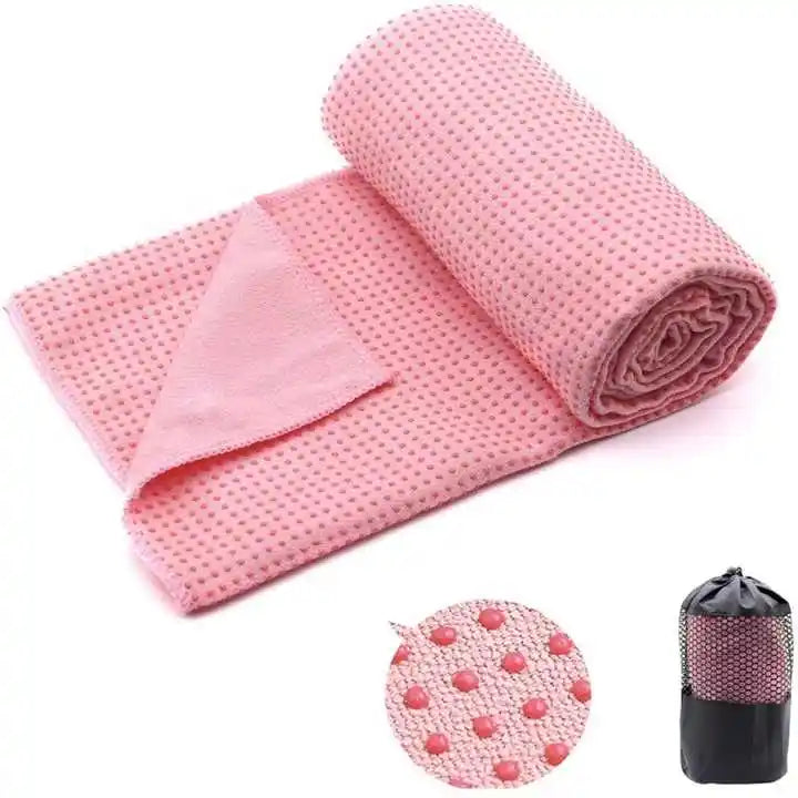 Pink yoga towel