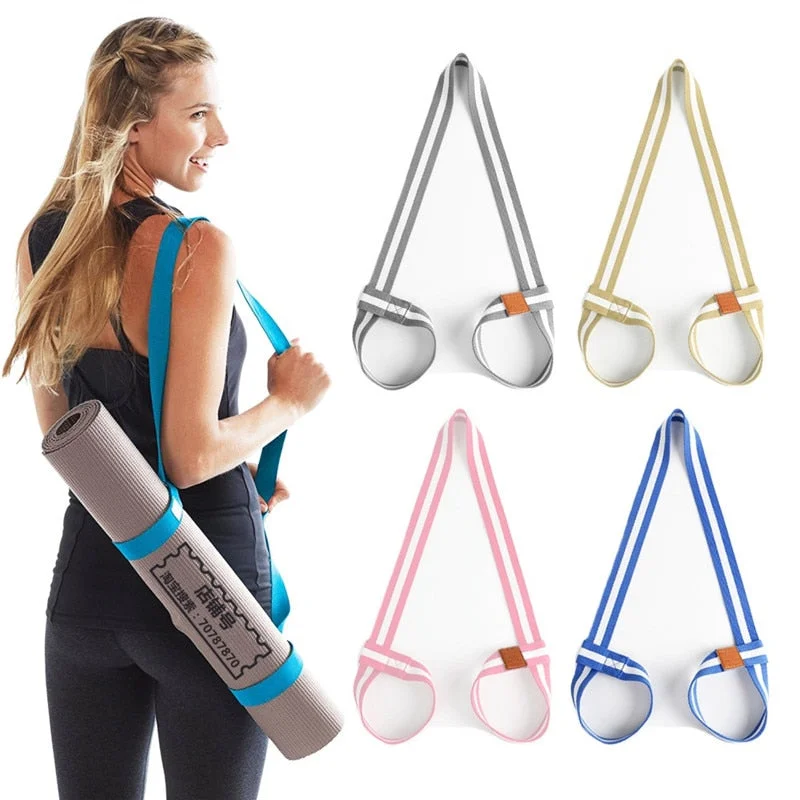 Portable Yoga Mat Sling Sports Canvas Belt Fitness Gym Adjustable Carrier Shoulder Carry Strap