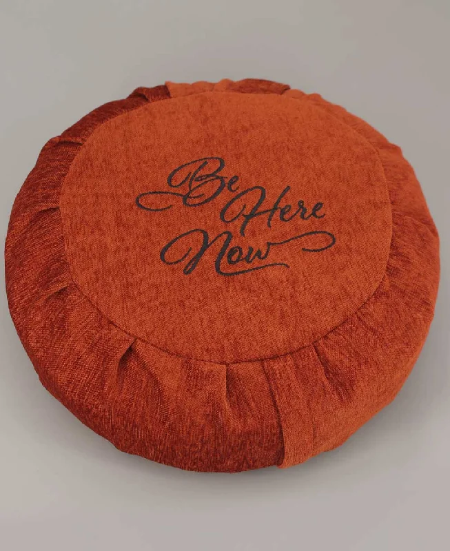 Rust Be Here Now Zafu Chenille Meditation Cushion