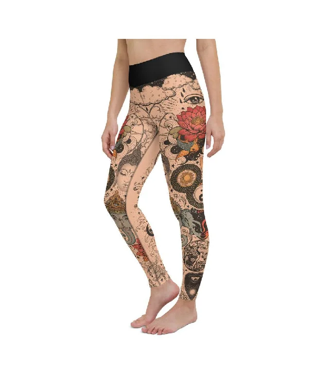 Tattooed Lotus Yoga Pants