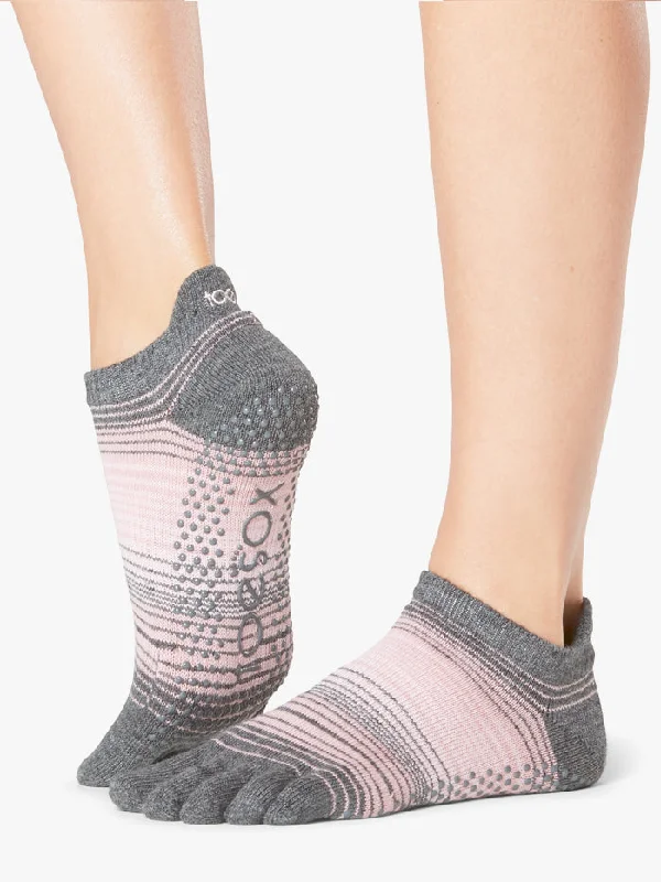 ToeSox Full Toe Low Rise Grip Socks - Echo