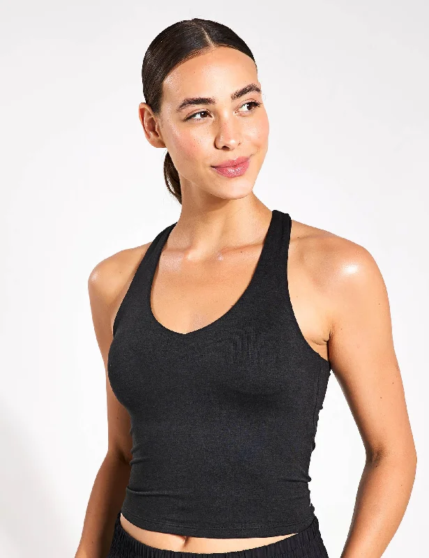 Halo Performance Crop 2.0 - Black Heather