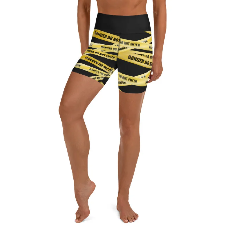 Yellow Tape Yoga Shorts