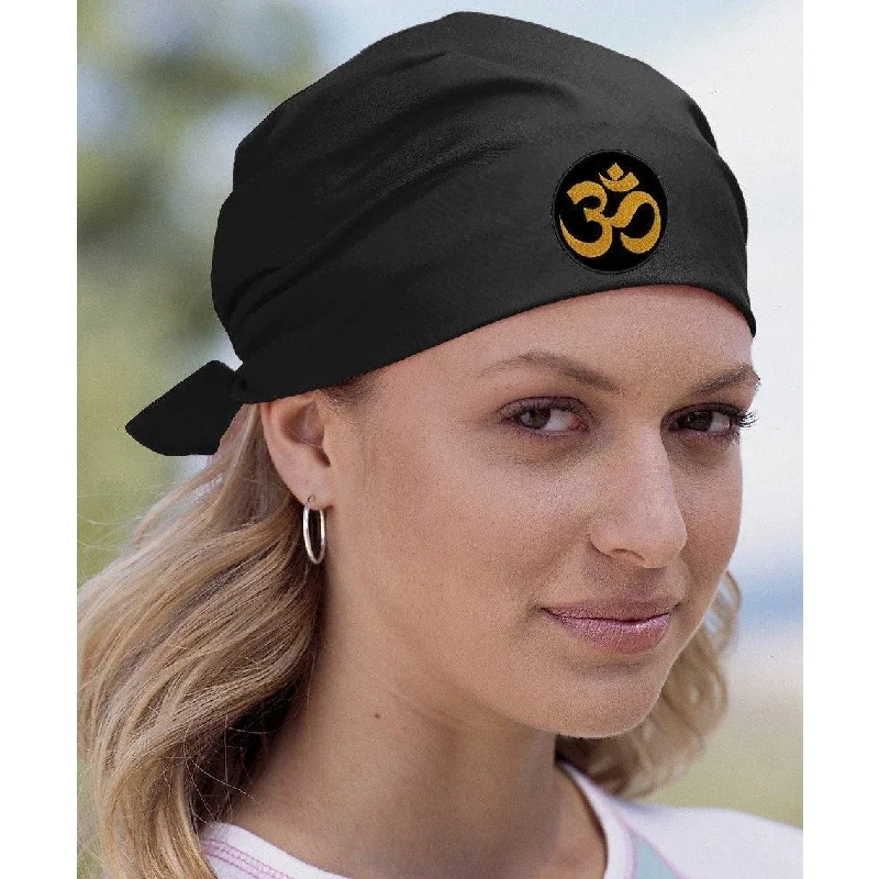 Yoga Bandana - Gold Aum Patch - Black