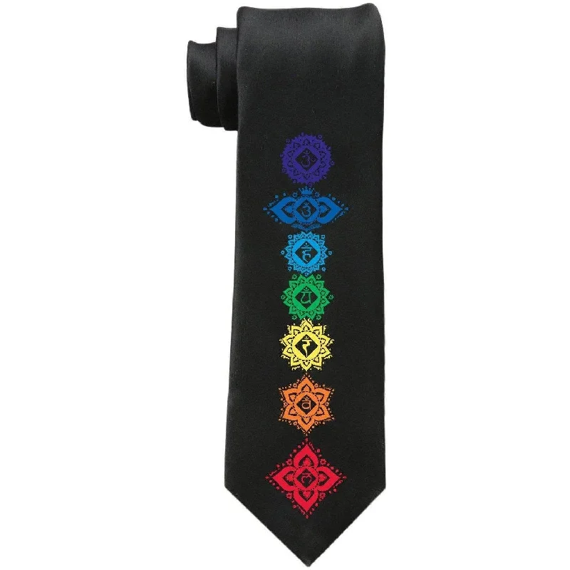 Mens Floral 7 Chakras Necktie