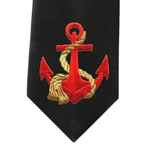 Mens Red Anchor Necktie