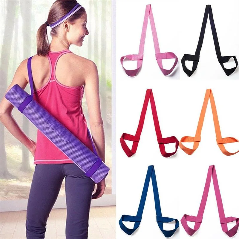 Yoga Mat Strap Strap Belt Adjustable Sports Sling Carrier Shoulder Carry Strap Belt Exercise Stretch Fitness Elastic Yoga Belt