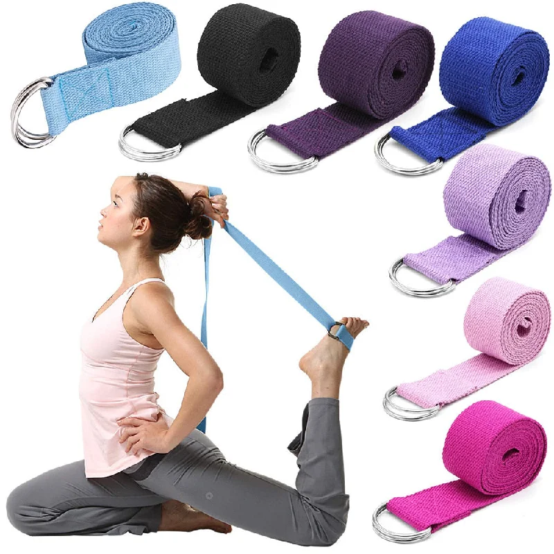 Yoga Stretch Strap Multi-Colors D-Ring Belt