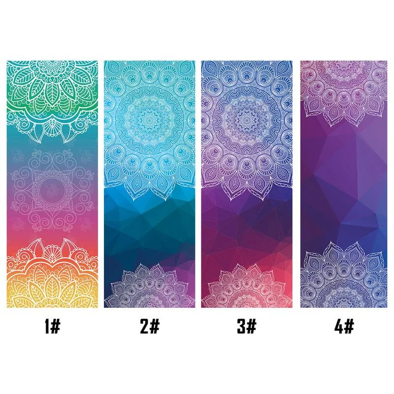 183*65cm Mandola Print Yoga Blanket Towel Diamond Texture Non-slip Portable Travel Yoga Mat Towel Cover Pilates Fitness