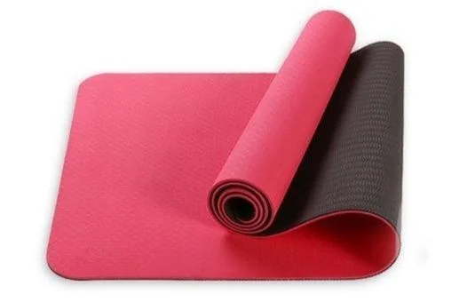 Black and red natural rubber yoga mat