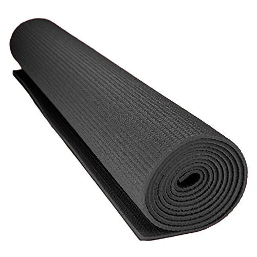 Crown Sporting Goods 1/8" (3mm) Studio Yoga Mat, Black