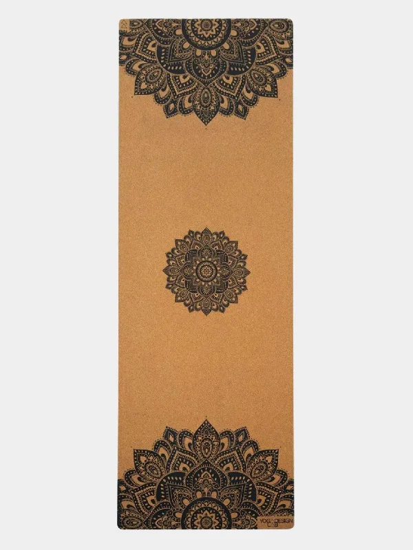 Yoga Design Lab Cork Mat 1.5mm - Mandala Black